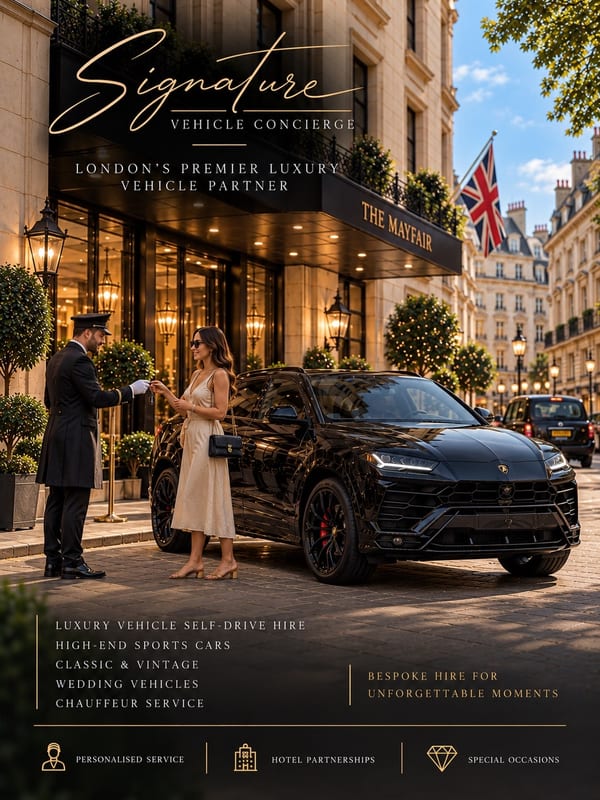 Signature Vehicle Concierge — London's Premier Luxury Vehicle Partner at The Mayfair